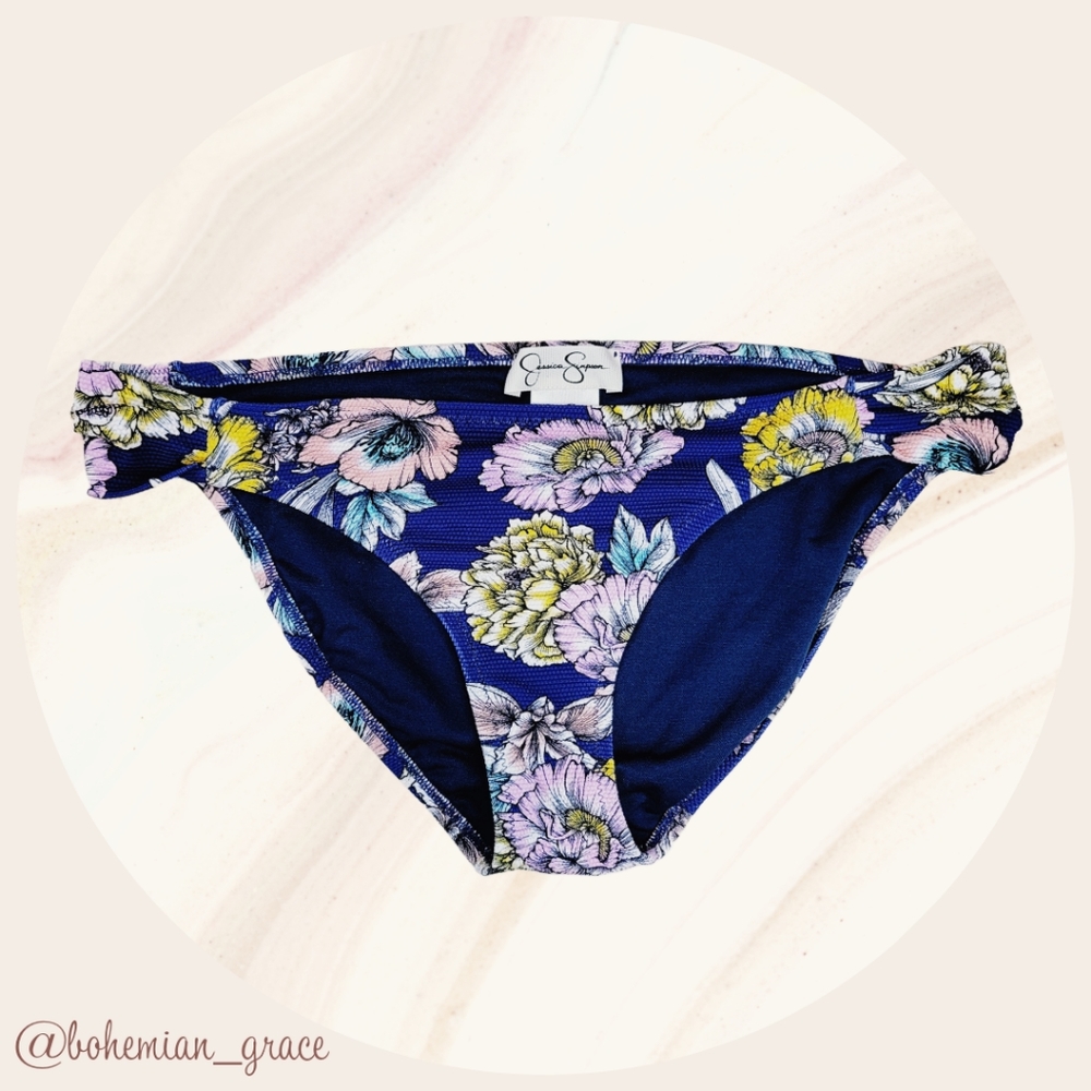 🕊️Jessica Simpson Retro Floral Bikini Bottoms size Large *Like New*